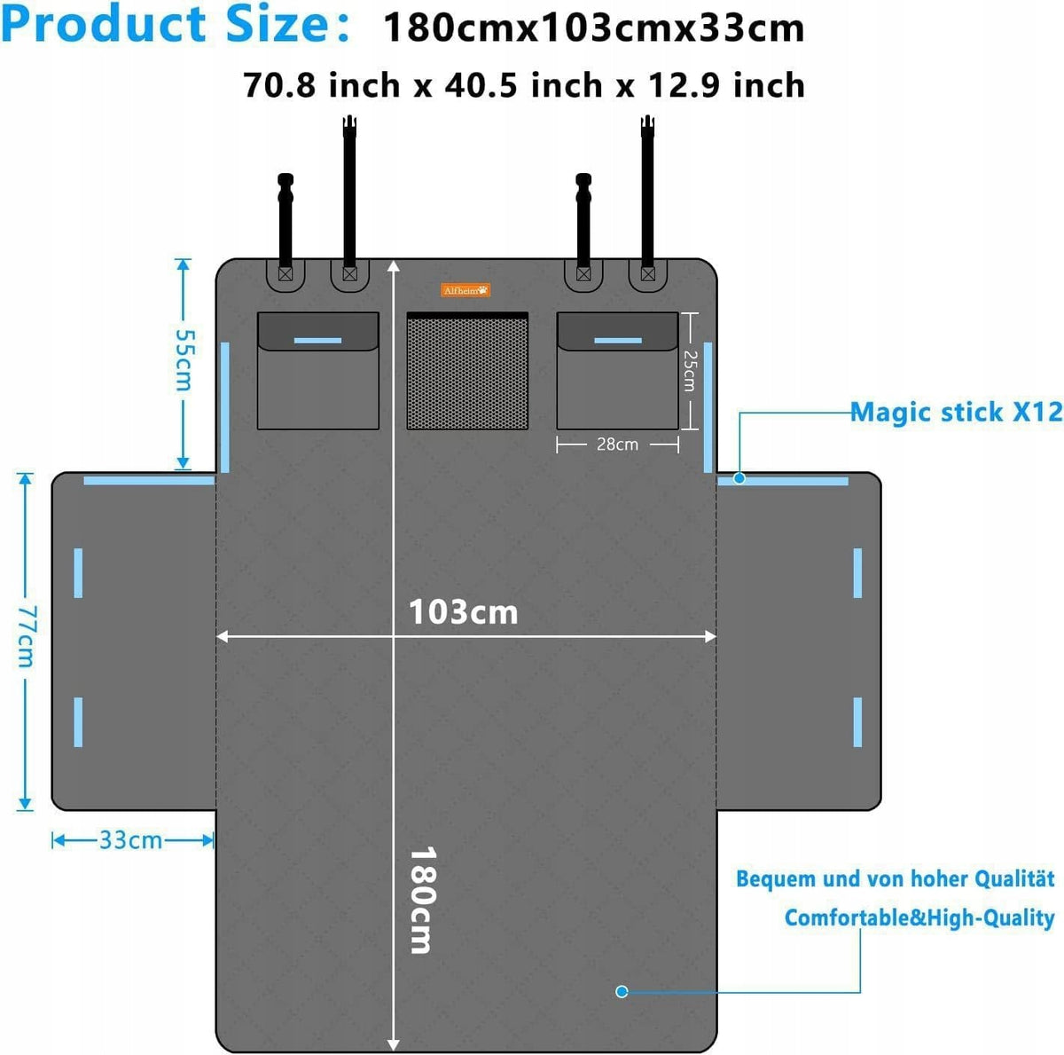 DOG TRUNK COVER MAT WATERPROOF COVER 180x103 cm XXL Manufacturer code OSŁONA BAGAŻNIKA DLA PSA MATA P STREFAZAKUPÓW