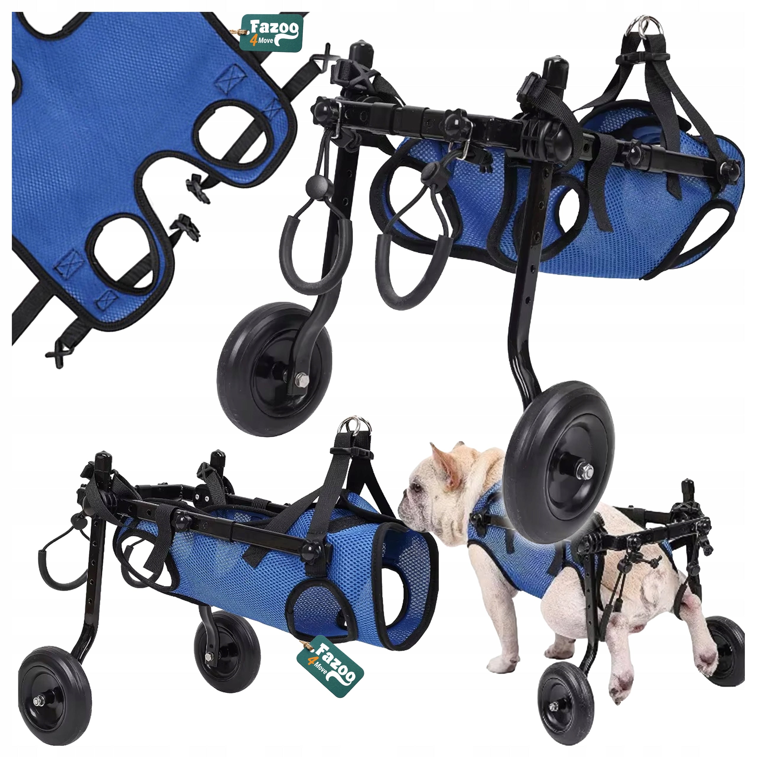 DOG WHEELCHAIR For Rear Rehabilitation Paws Adjustable Fazoo M