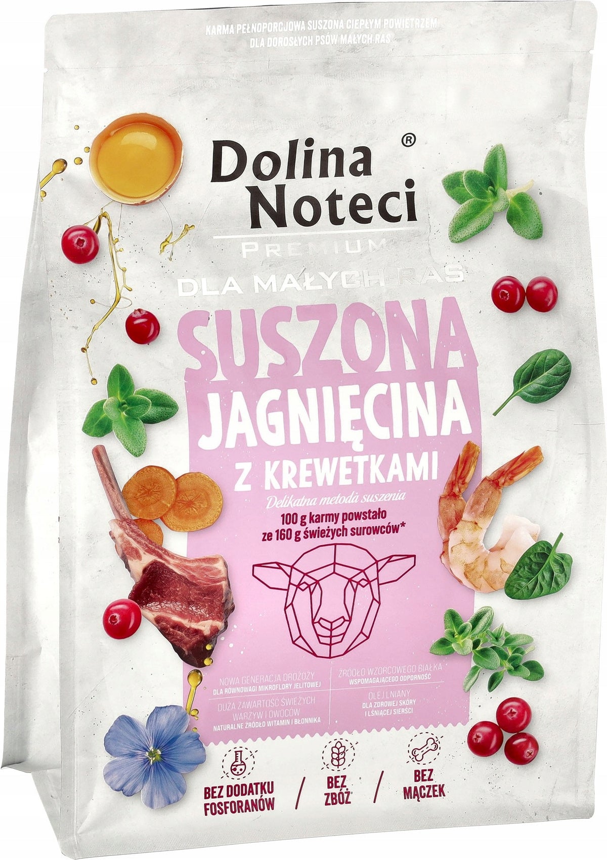 DOLINA NOTECI Premium Small Breeds DRIED Lamb Shrimp 3kg