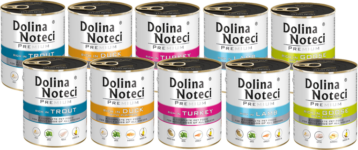 DOLINA NOTECI Premium Wet Dog Food Mix of Flavors 10x 800g