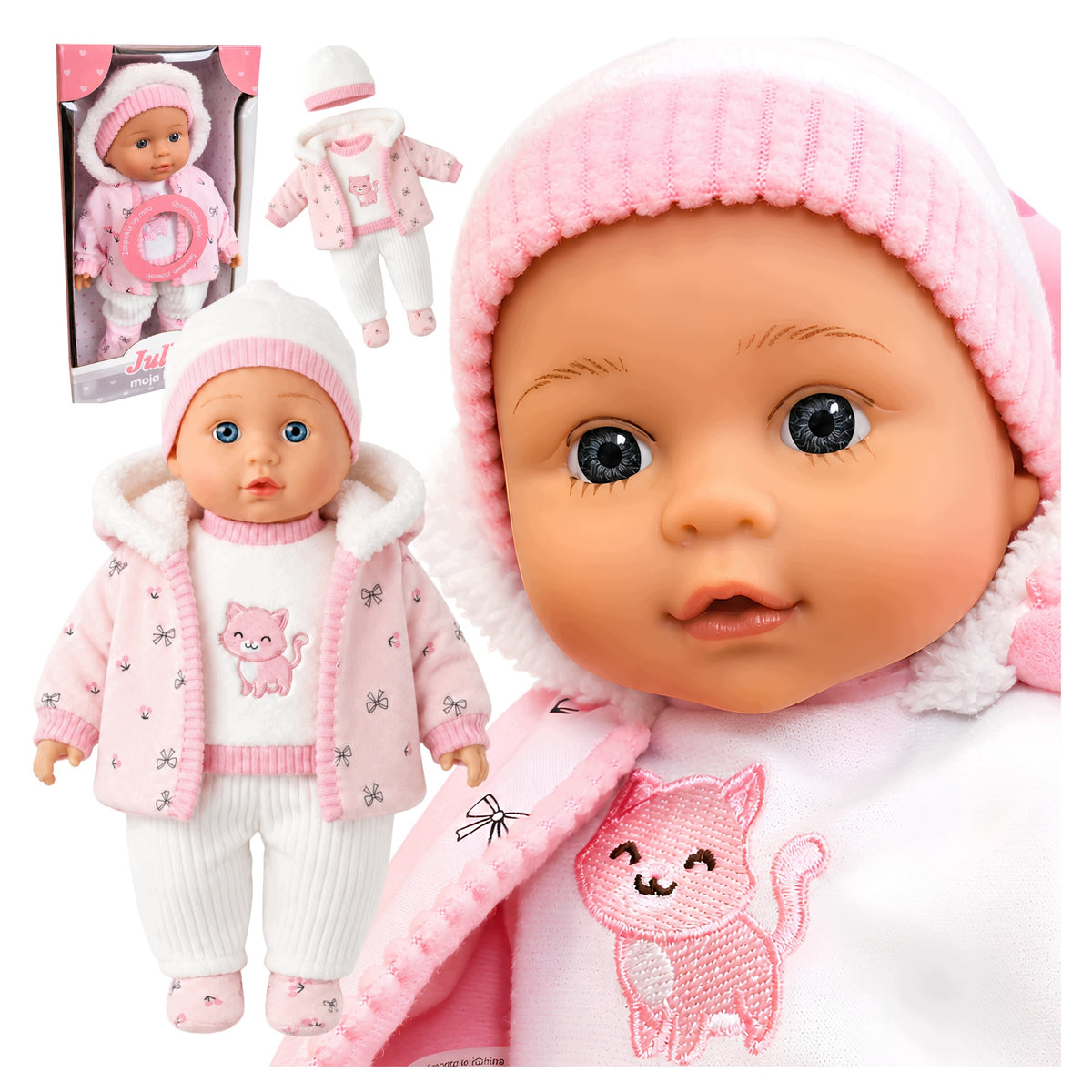 DOLL BABY INTERACTIVE LARGE soft 32 cm speaks sings 2 languages PL ENG large