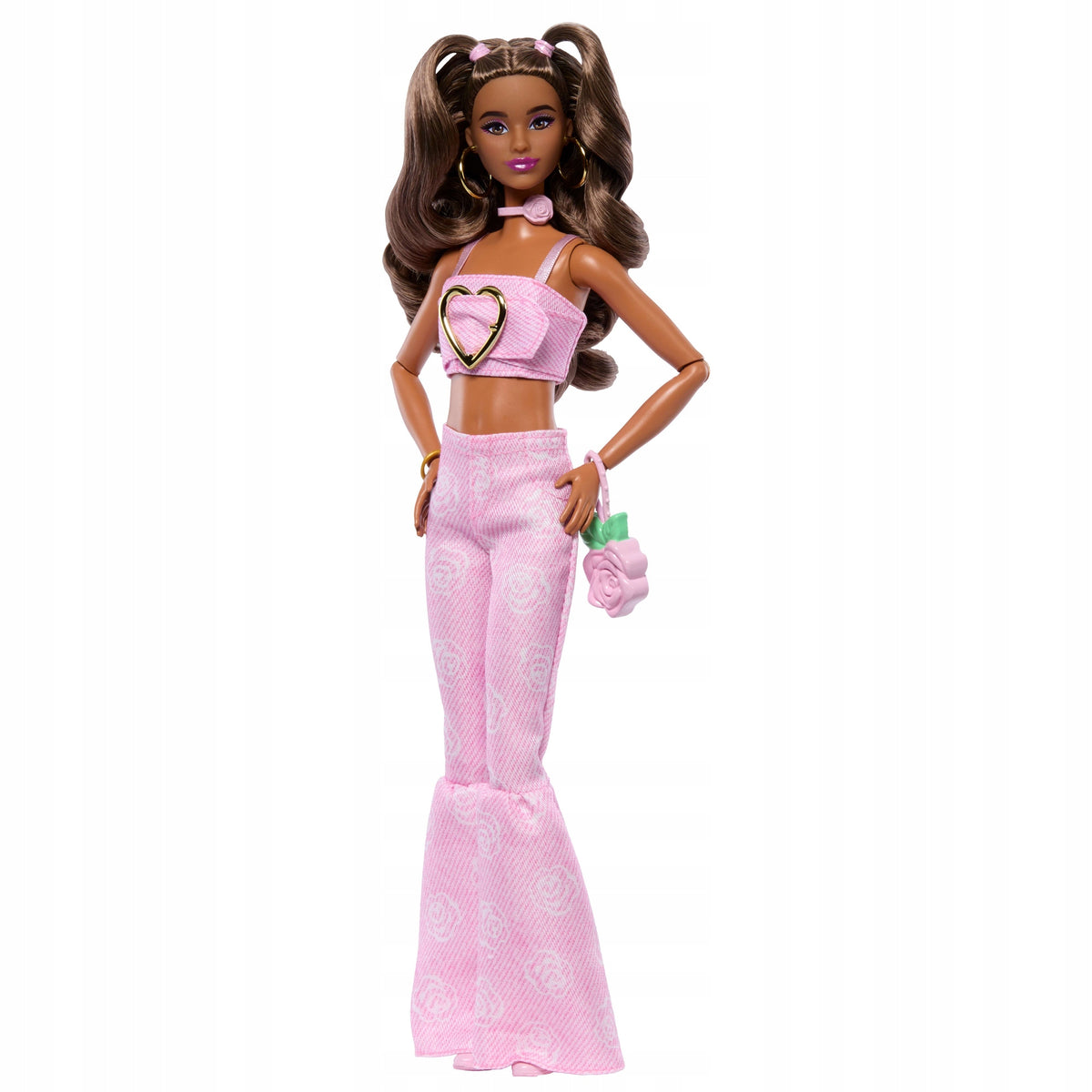 DOLL BARBIE DELUXE #12 STYLE PINK DENIM SET IN FASHIONABLE OUTFIT + ACCESSORIES Packaging status original