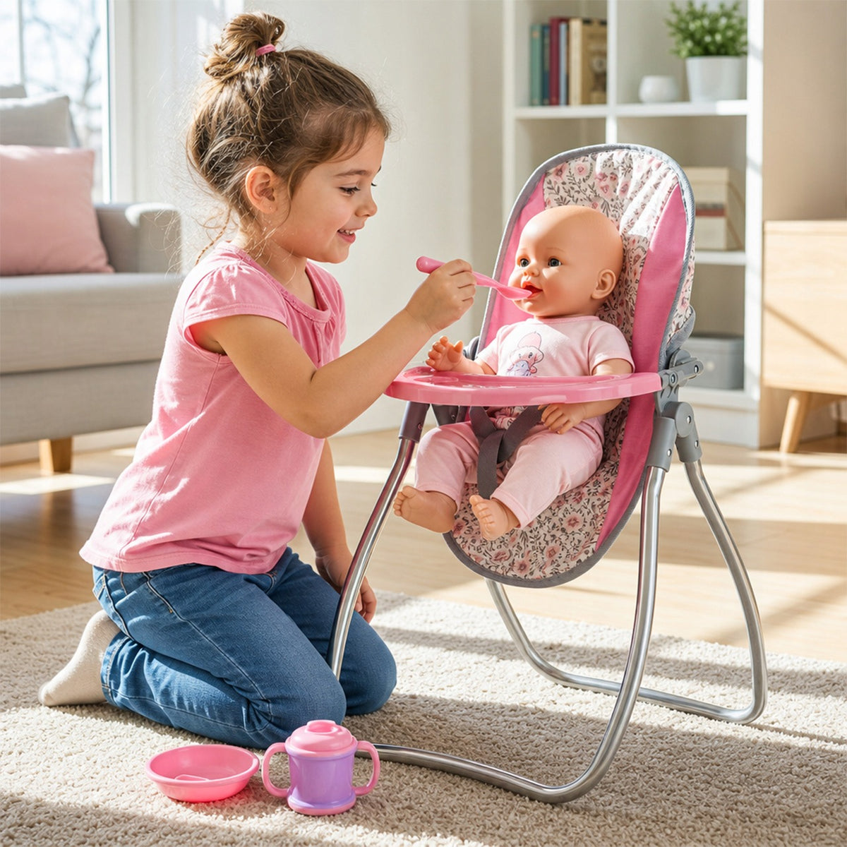 DOLL SET 2IN1 CRIB HIGH CHAIR SWING BEDDING BAG Manufacturer code 114896