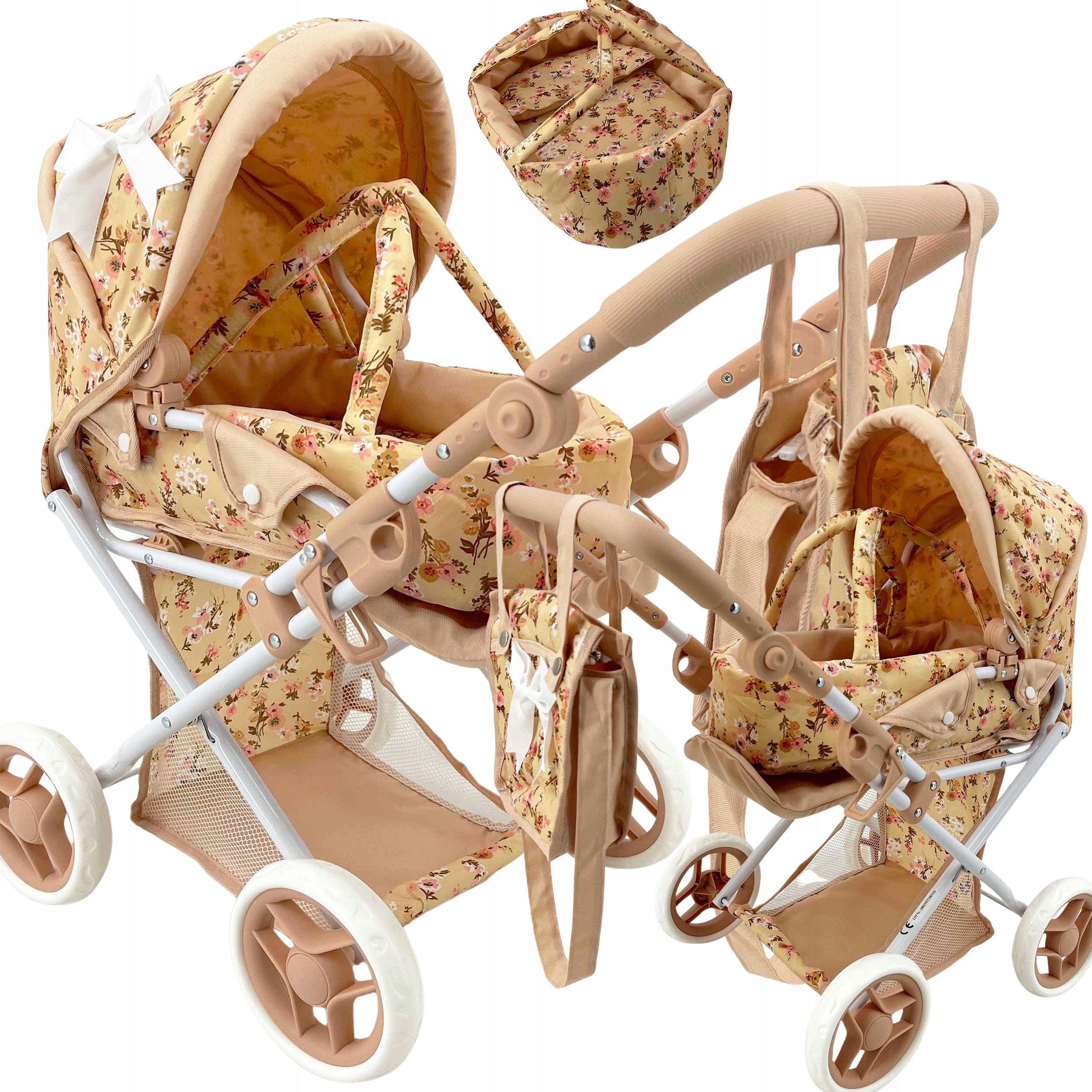 DOLL STROLLER DEEP STROLLER GONDOLA 3in1 MarioToys BAG BEDDING
