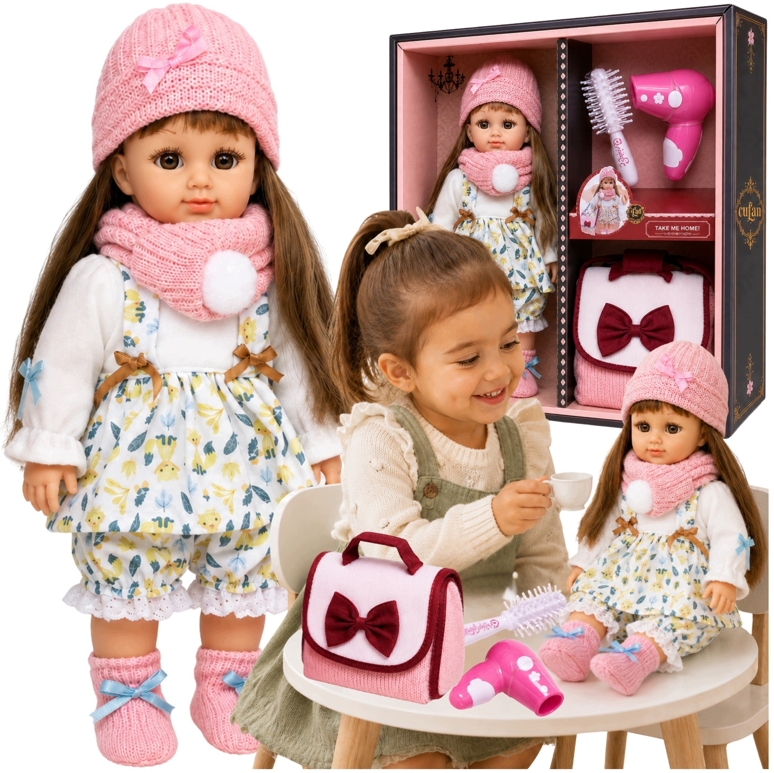 DOLL WITH ACCESSORIES LIKE A LIVING 38 CM FASHIONABLE CUTE REALISTIC 3+