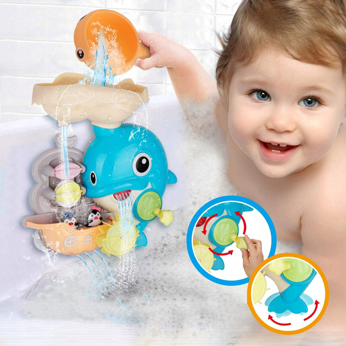 DOLPHIN BATH TUB WATER TOY Brand MalPlay