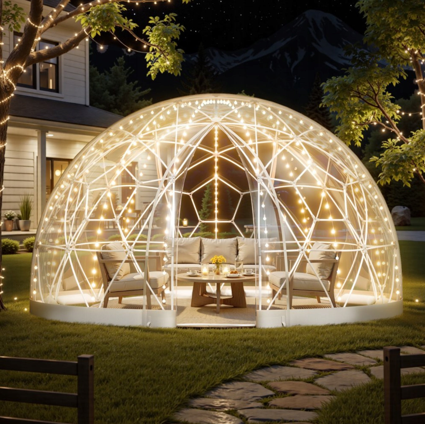 DOME GARDEN TENT 2,9 M TRANSPARENT PVC 2-4 PERSONS Manufacturer code WGB-DOME-9.5