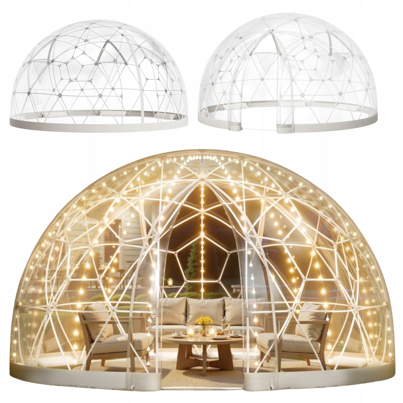 DOME GARDEN TENT 2,9 M TRANSPARENT PVC 2-4 PERSONS