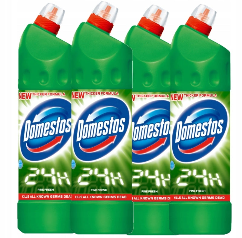 DOMESTOS green Pine Toilet Cleaner set 4x750ml EXTENDED POWER
