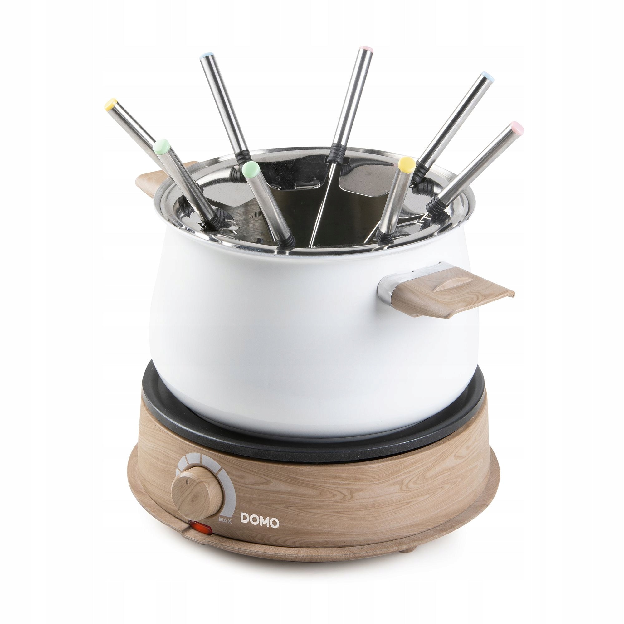 DOMO DO736F Set for fondue 2l ELECTRIC 1500W 8 spade White wood