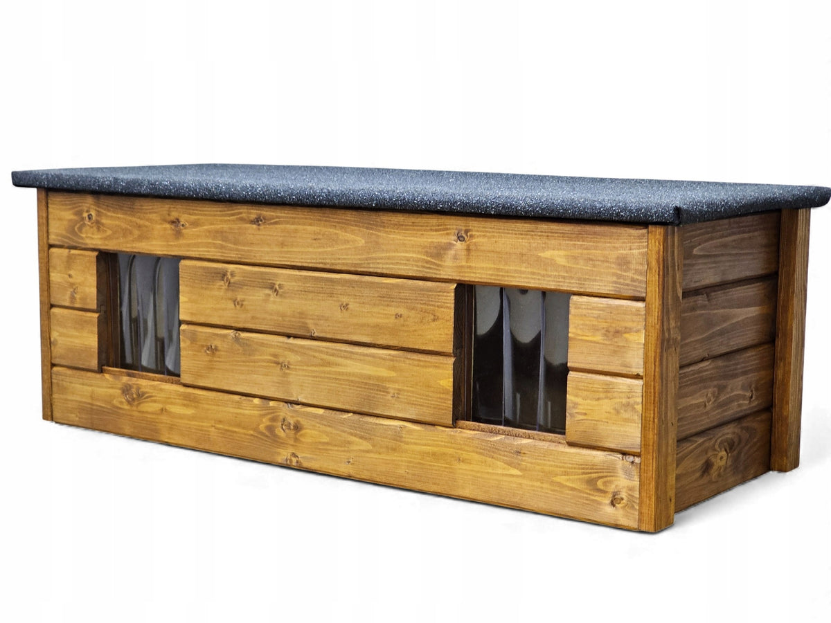 DOUBLE BEAUTIFUL CAT BOOTH 3X ALREADY PAINTED PADDED BED Manufacturer code BUDA PODWÓJNA PREMIUM S ZŁOTY DĄB
