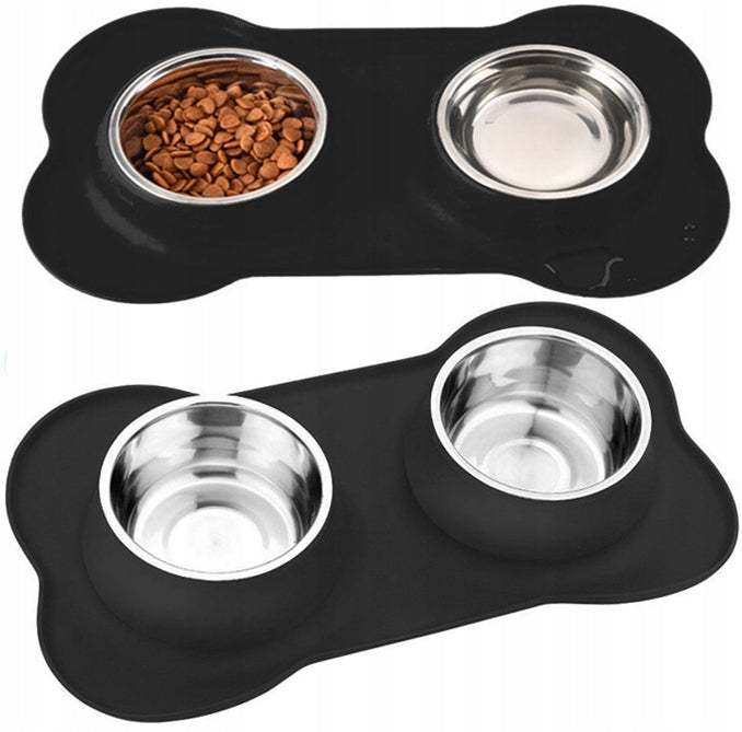 DOUBLE BOWL FOR DOG CAT NON-SLIP + STAND FOR BOWLS 2x400 ml EAN (GTIN) 5906022611598