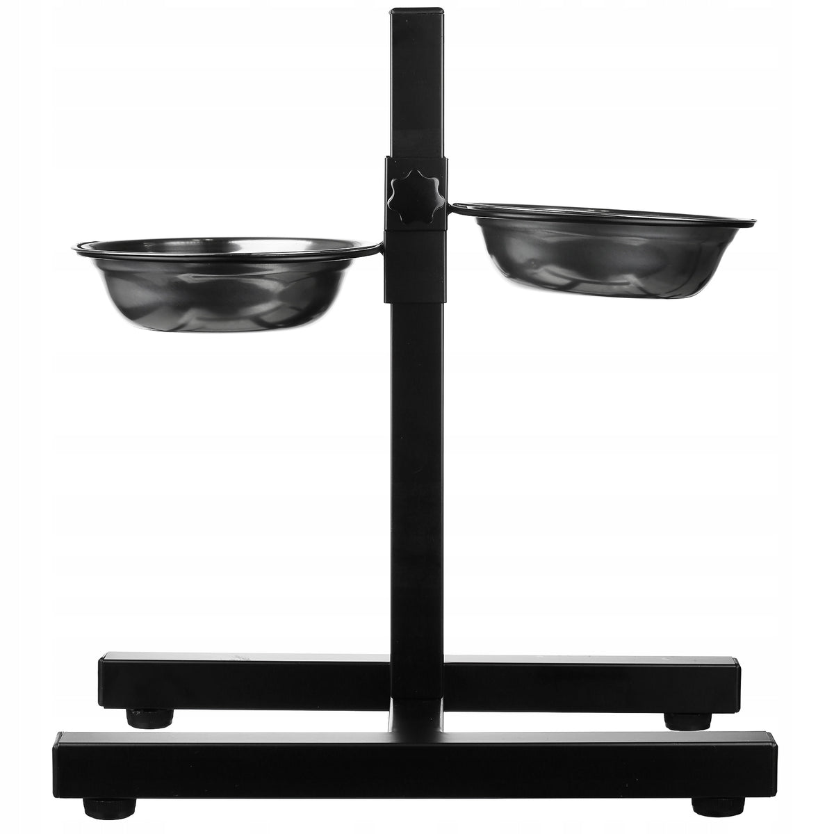 DOUBLE BOWL ON AN ADJUSTABLE STAND FOR DOG AND CAT 2x450ml FOR FOOD AND WATER Manufacturer code LDB-2ML-BLACK