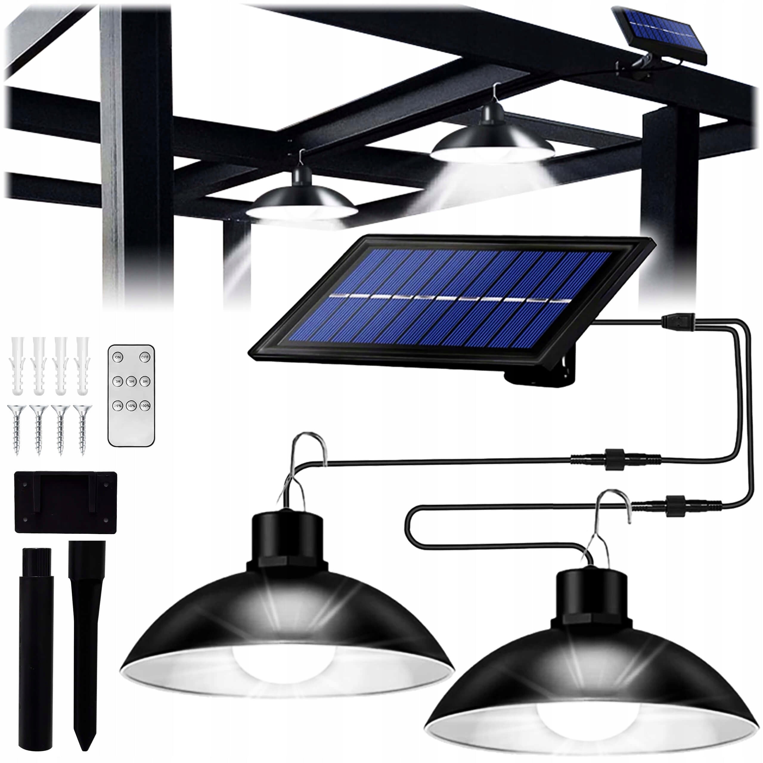 DOUBLE CHANDELIER SOLAR LED LAMP SEPARATE PANEL SOLAR REMOTE CONTROL Brand no brand