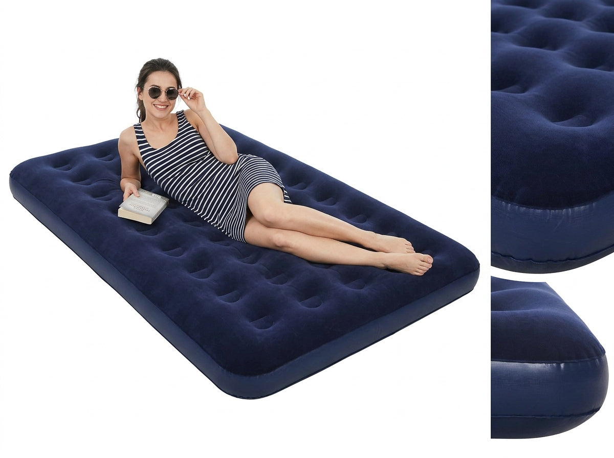 DOUBLE INFLATABLE MATTRESS BESTWAY 191X137X22 CM VELOUR 67002
