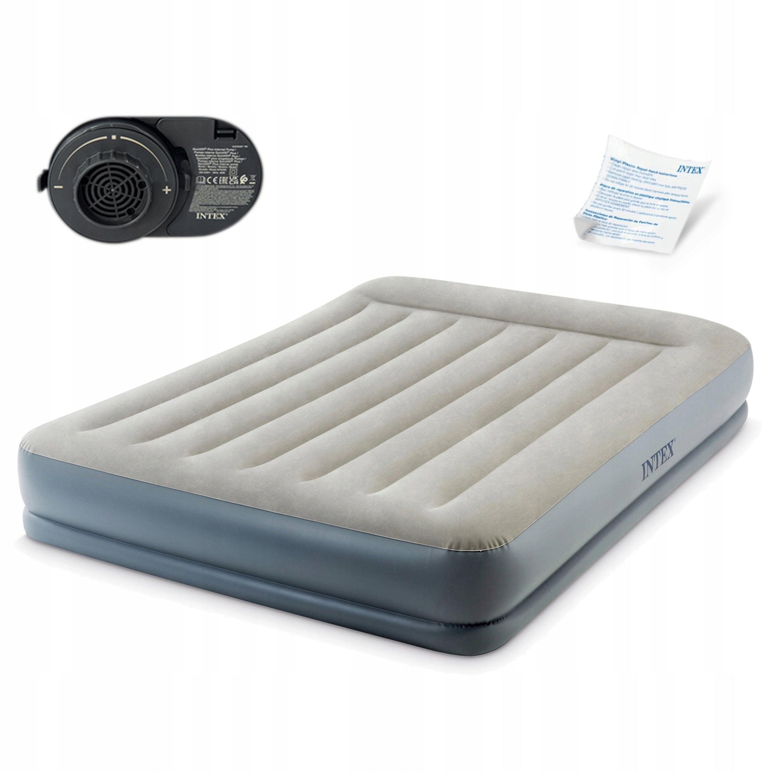 DOUBLE INFLATABLE MATTRESS VELOUR BED WITH PUMP 230V INTEX 64118ND
