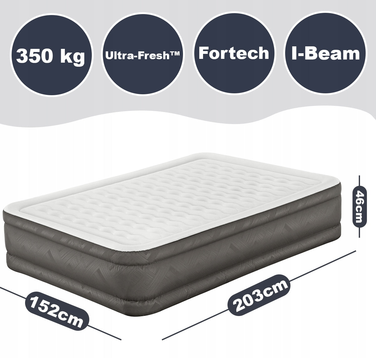 DOUBLE INFLATABLE MATTRESS WITH PUMP 230V LARGE BESTWAY 69050 MODEL 2026 Brand Bestway