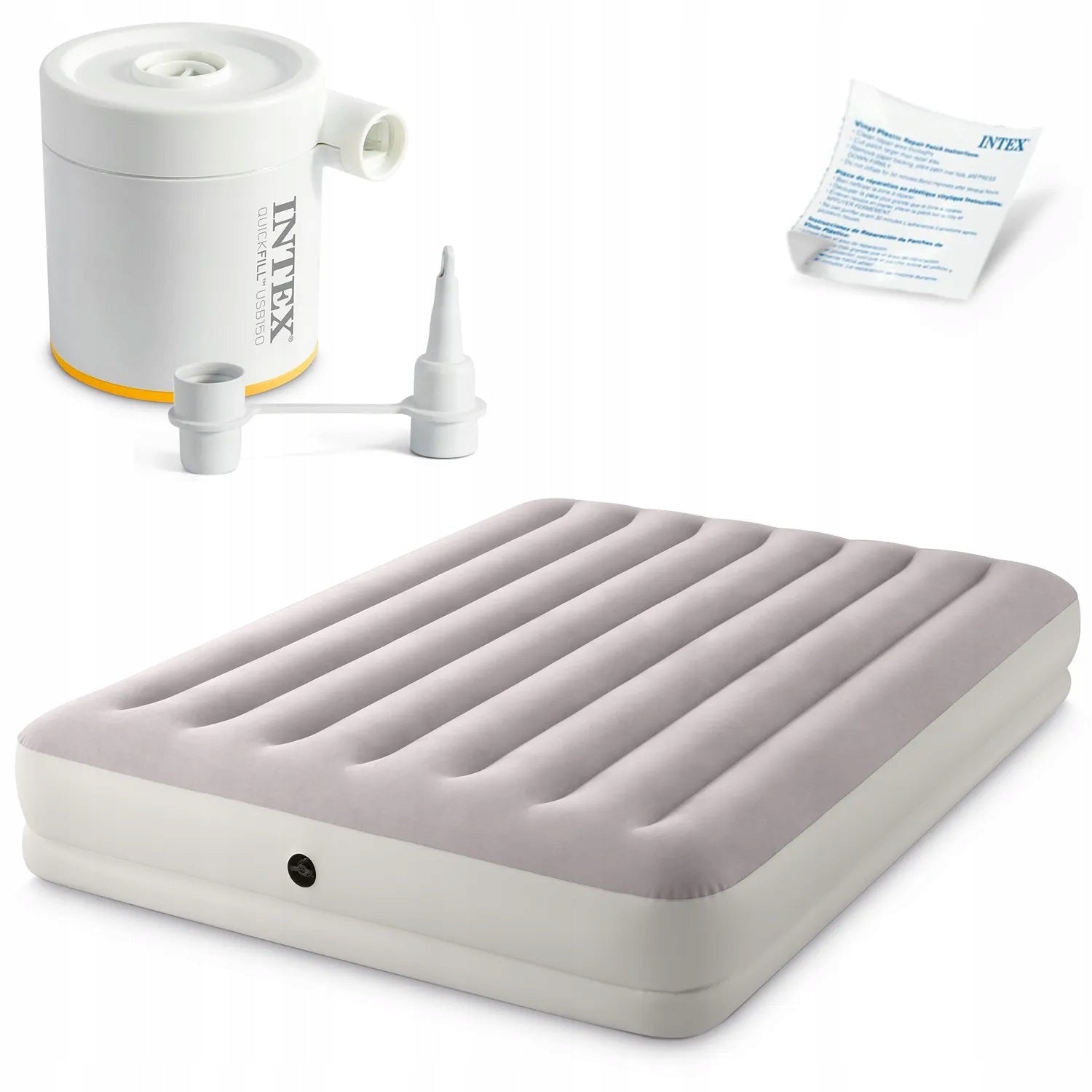 DOUBLE INFLATABLE SLEEPING MATTRESS 203x152x30 cm ELECTRIC PUMP