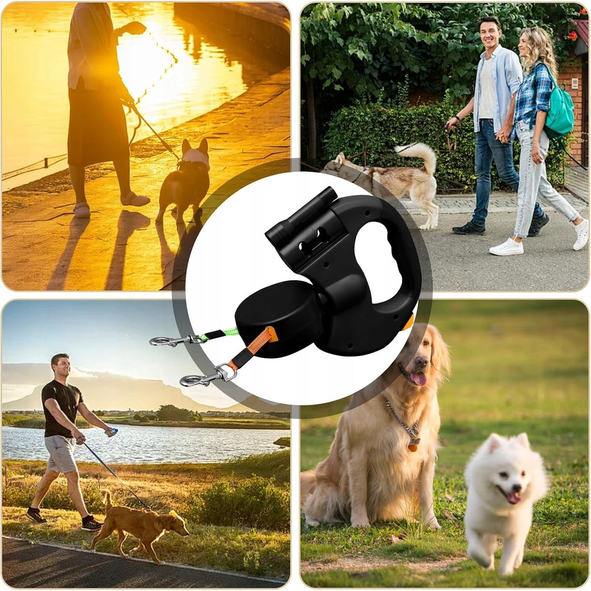 DOUBLE RETRACTABLE SWIVEL LANYARD WITH LOCK WITH BAG CONTAINER AND FLASHLIGHT Brand no brand