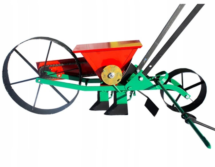 DOUBLE ROW GARDEN SEED DRILL FOR VEGETABLE SEEDS HAND WHEELBARROW SEED DRILL Packaging status original