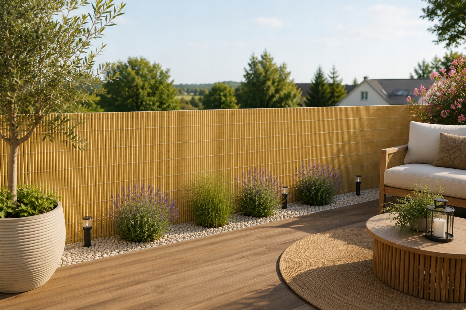 DOUBLE-SIDED BALCONY COVER BALCONY MAT TERRACE FENCE PVC 100x300 cm Length 300 cm