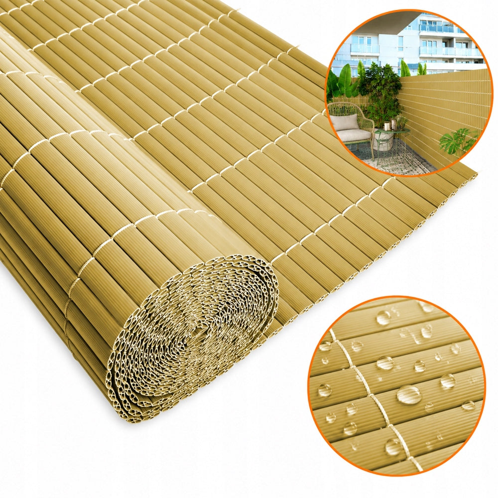 DOUBLE-SIDED BALCONY COVER BALCONY MAT TERRACE FENCE PVC 100x300 cm