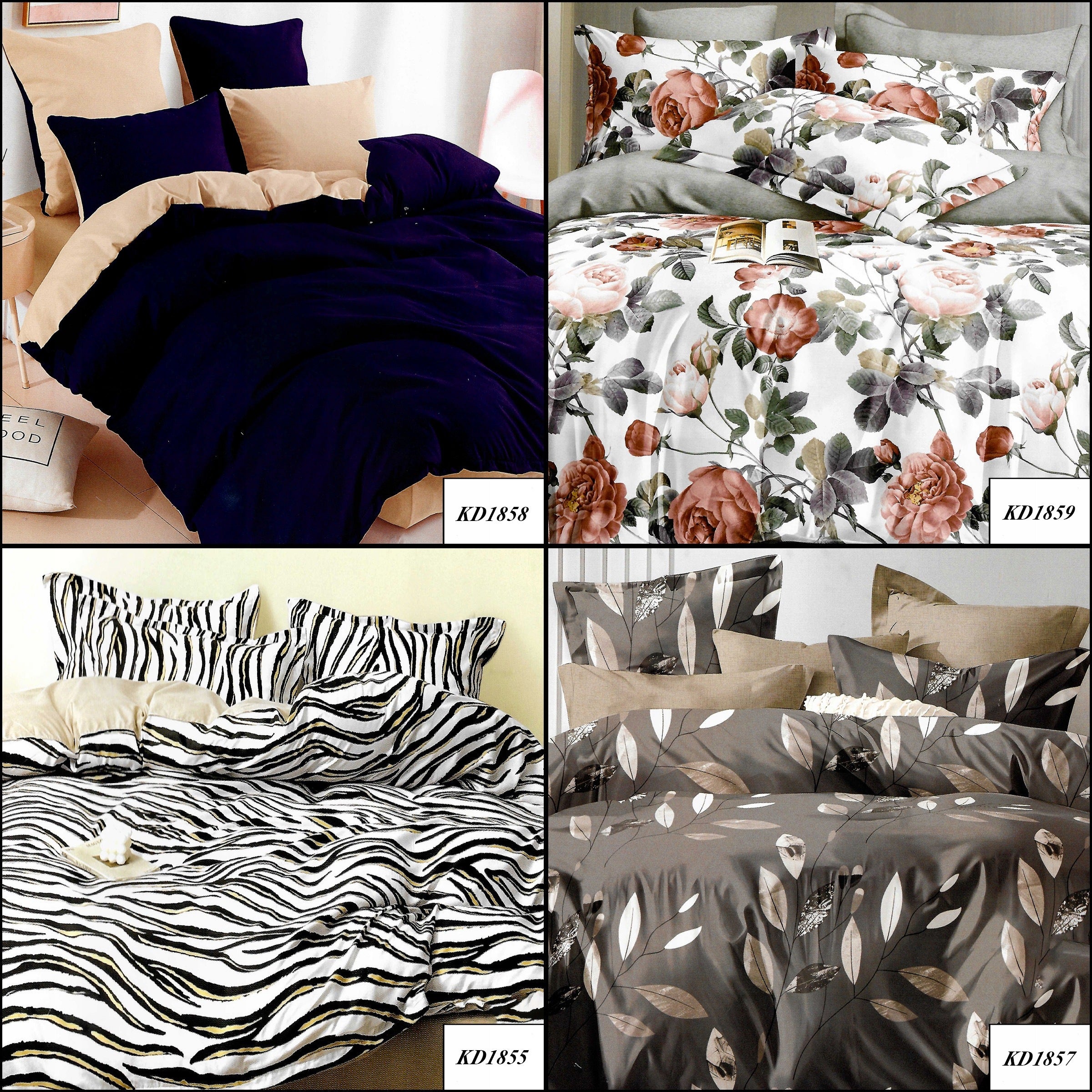 DOUBLE-SIDED BEDDING 100% COTTON 180X200 + 2 PILLOWCASES 70x80 AUTUMN Brand J&W