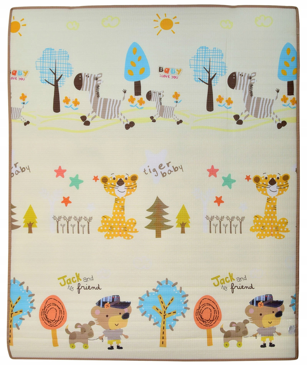 DOUBLE-SIDED EDUCATIONAL FOAM MAT 180X150CM THICK 2CM STREETS ANIMALS Packaging status original