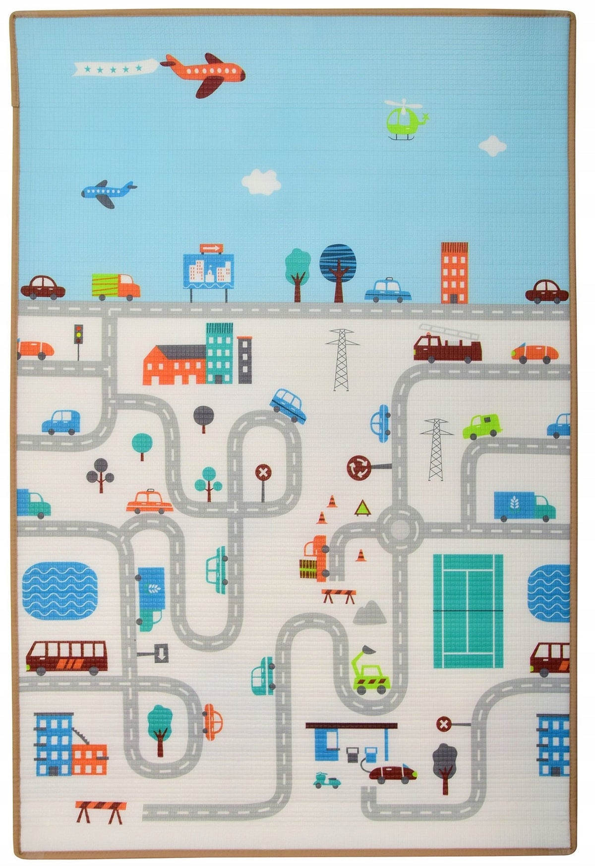 DOUBLE-SIDED EDUCATIONAL FOAM MAT FOR CHILDREN STREETS 120 X 180 THICK 2 CM