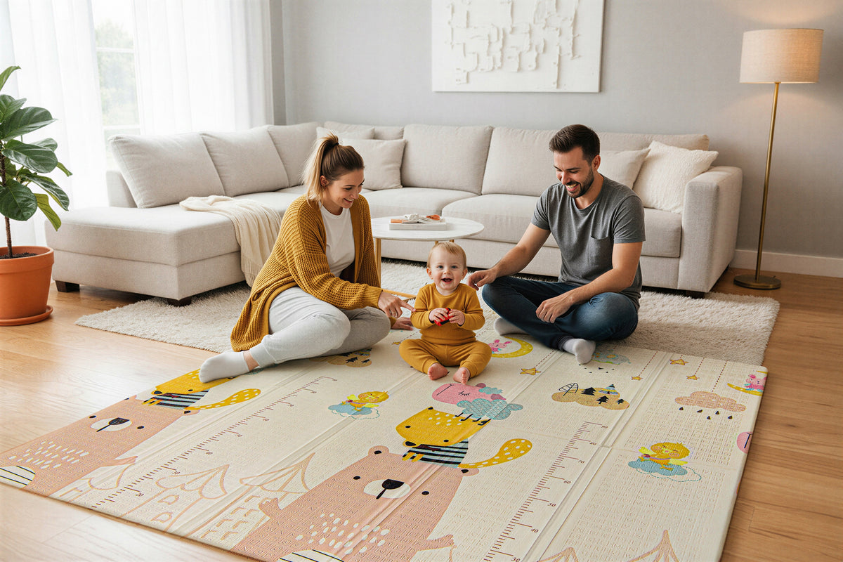 DOUBLE-SIDED EDUCATIONAL MAT LARGE NUMBERS 150x200 CM FOLDING THICK 1CM 0+ Kid's age 0＋