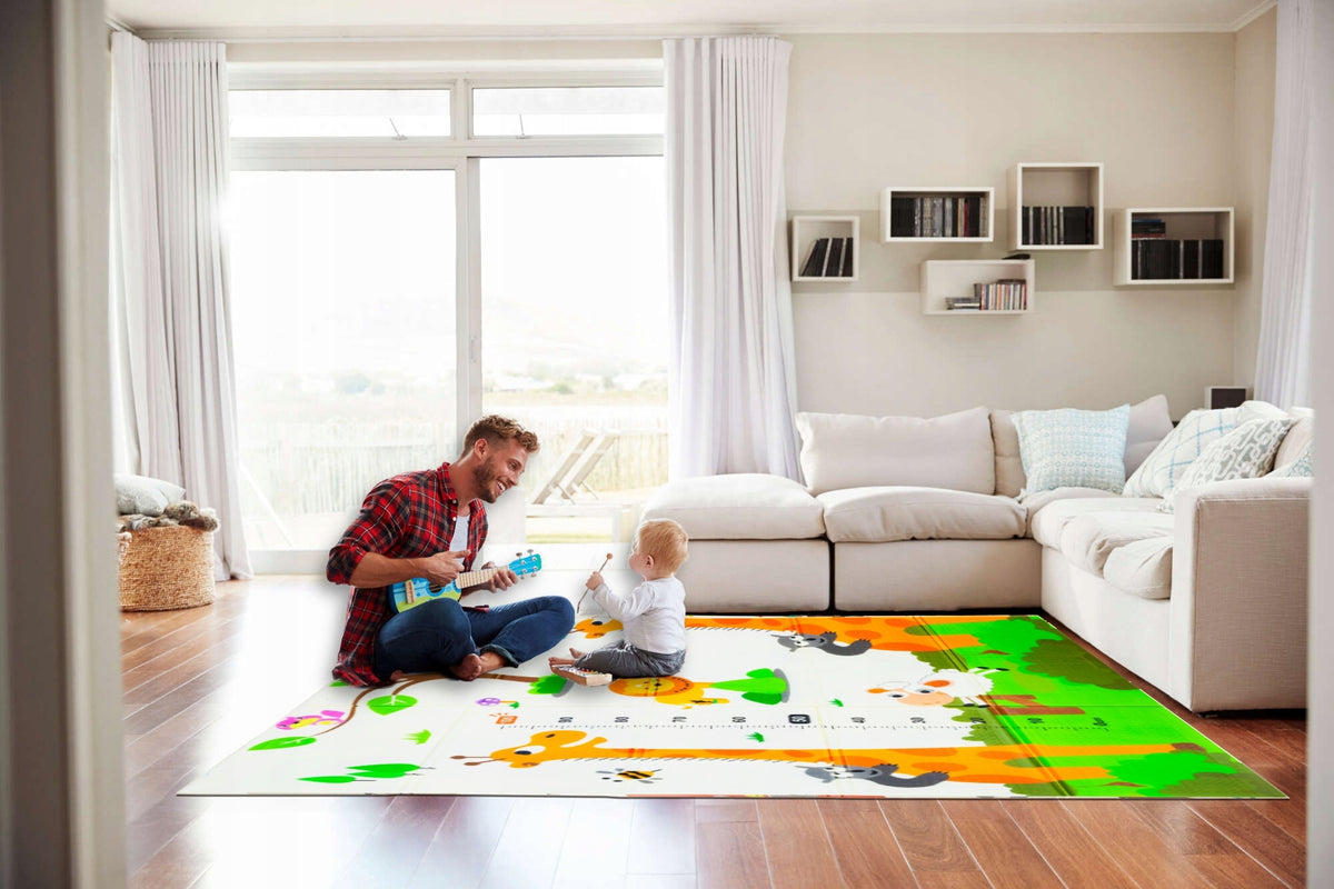 DOUBLE-SIDED FOAM MAT FOLDING WITH MEASURING CUP 180X120 GIRAFFE BEARS Manufacturer code 3430