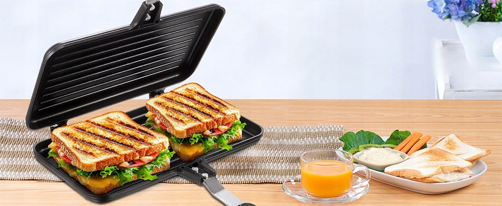 DOUBLE SIDED SANDWICH PAN TOASTER PANCAKE PAN