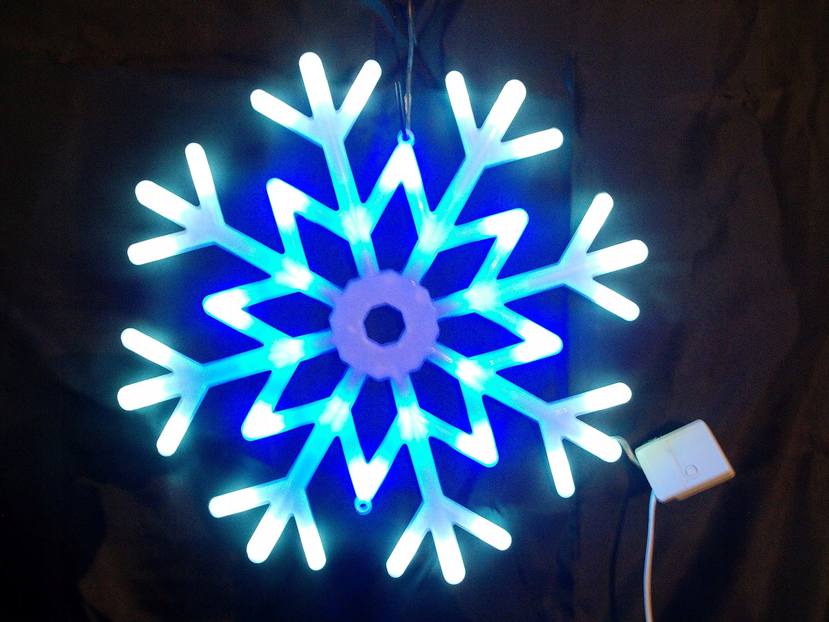 DOUBLE-SIDED SNOWFLAKE WHITE AND BLUE LED STAR 40 cm ACRYLIC + PROGRAMMING Manufacturer code ŚN40
