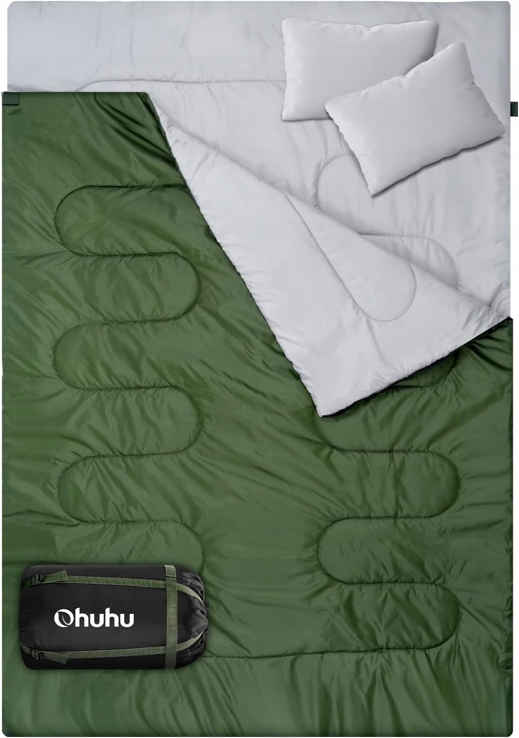 DOUBLE SLEEPING BAG DOUBLE HIKING FOR TWO PEOPLE WARM LARGE COVER