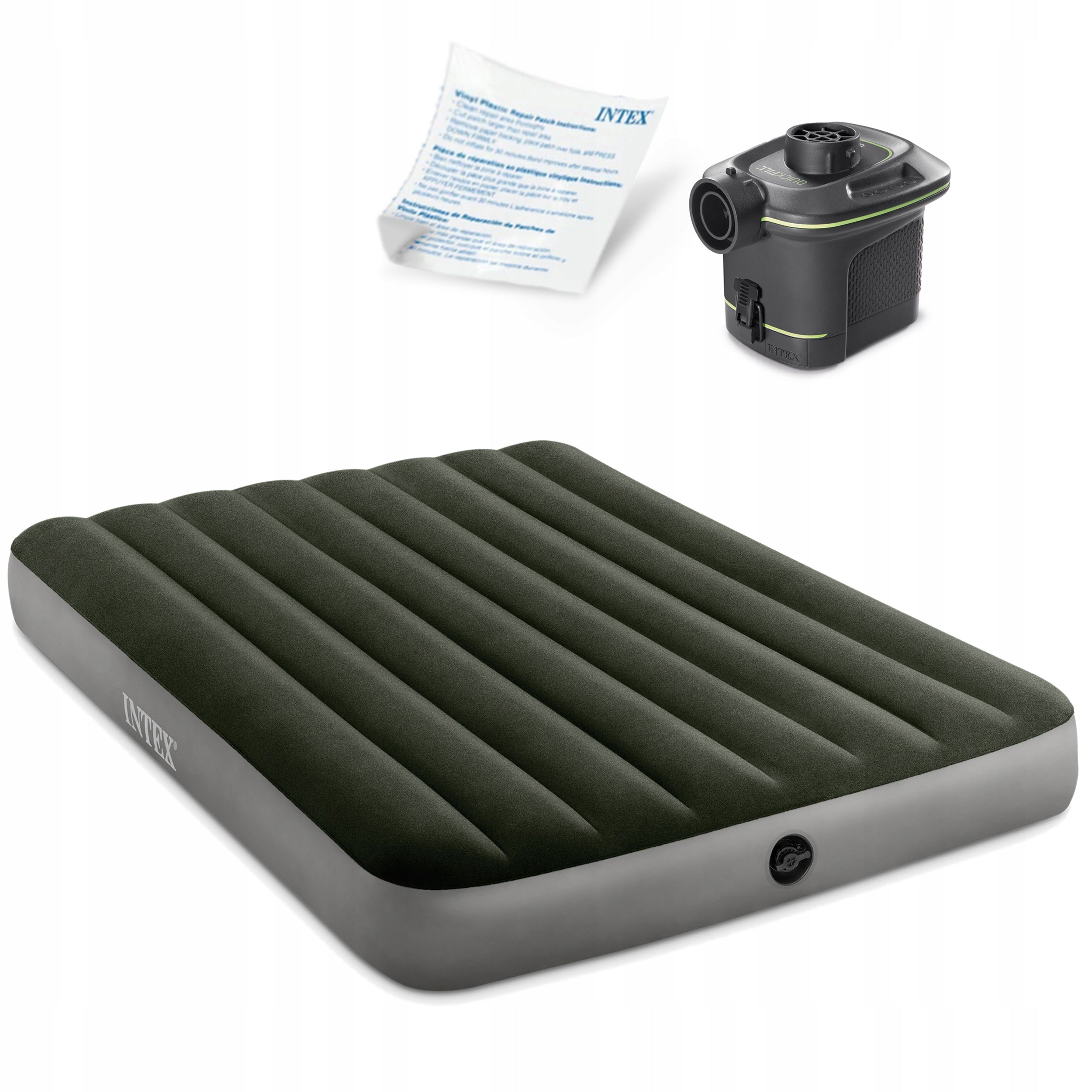 DOUBLE VELOUR INFLATABLE MATTRESS WITH PUMP BED INTEX 64778