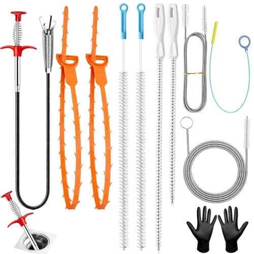 DRAIN CLEANING SPIRAL 12 PIECE STAINLESS STEEL PIPE SET Brand no brand