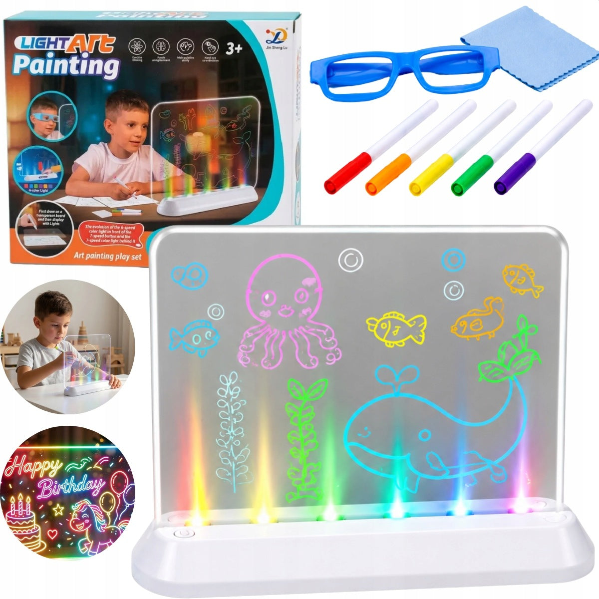 DRAWING LIGHT MAGIC BACKLIT BOARD MARKERS CREATIVE SET