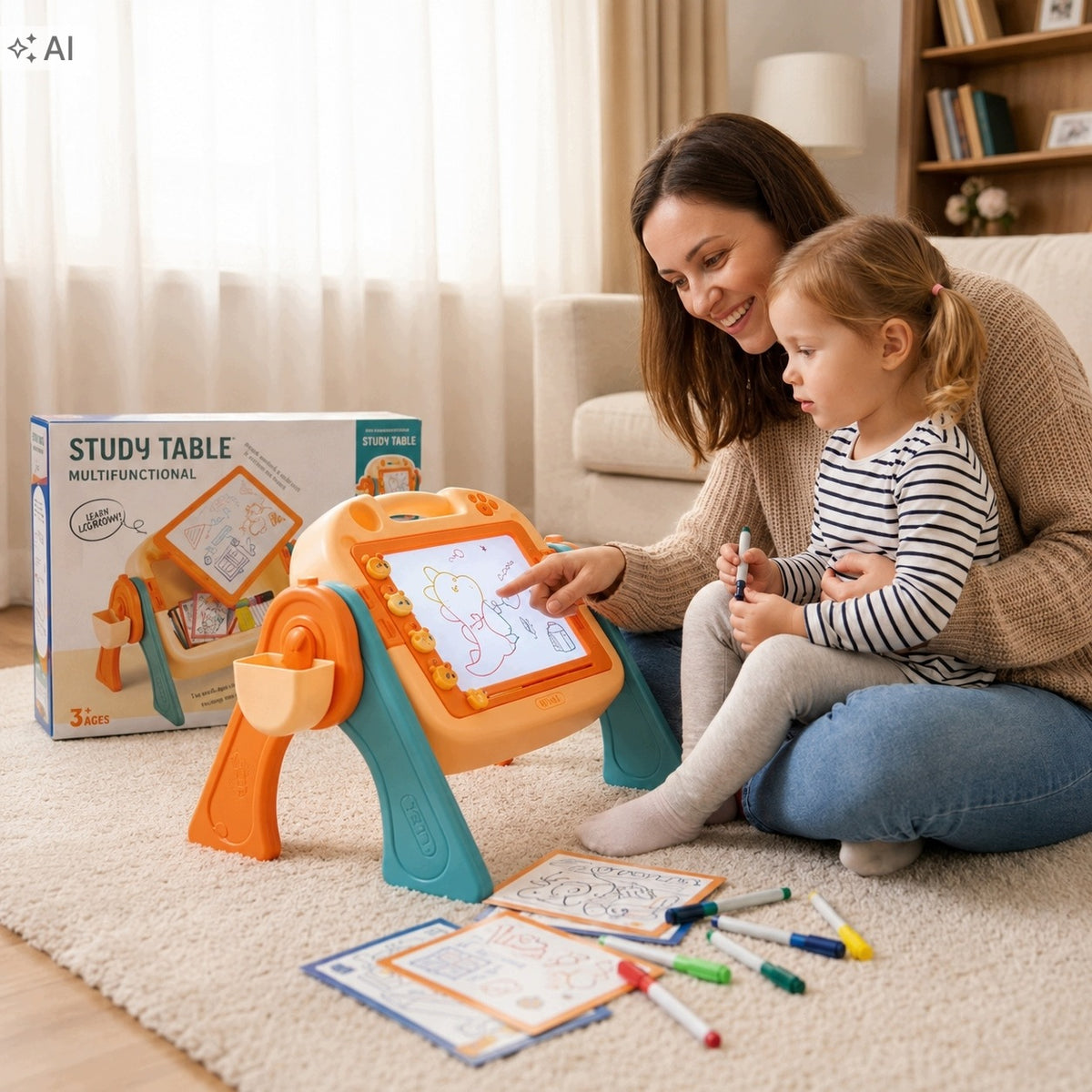 DRAWING TABLE EDUCATIONAL DESK EASEL GIFT CHILD INTERACTIVITY Packaging status original