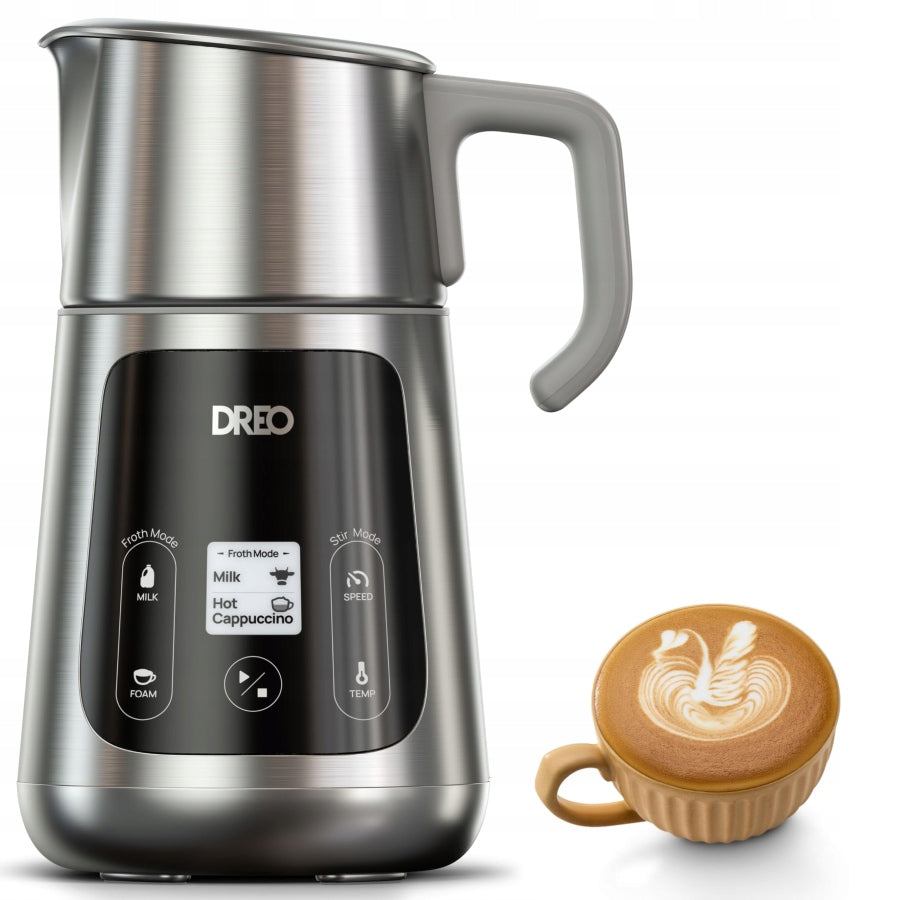DREO Milk frother 800 ml Latte Art 30+ LCD All-in-1 Programs,