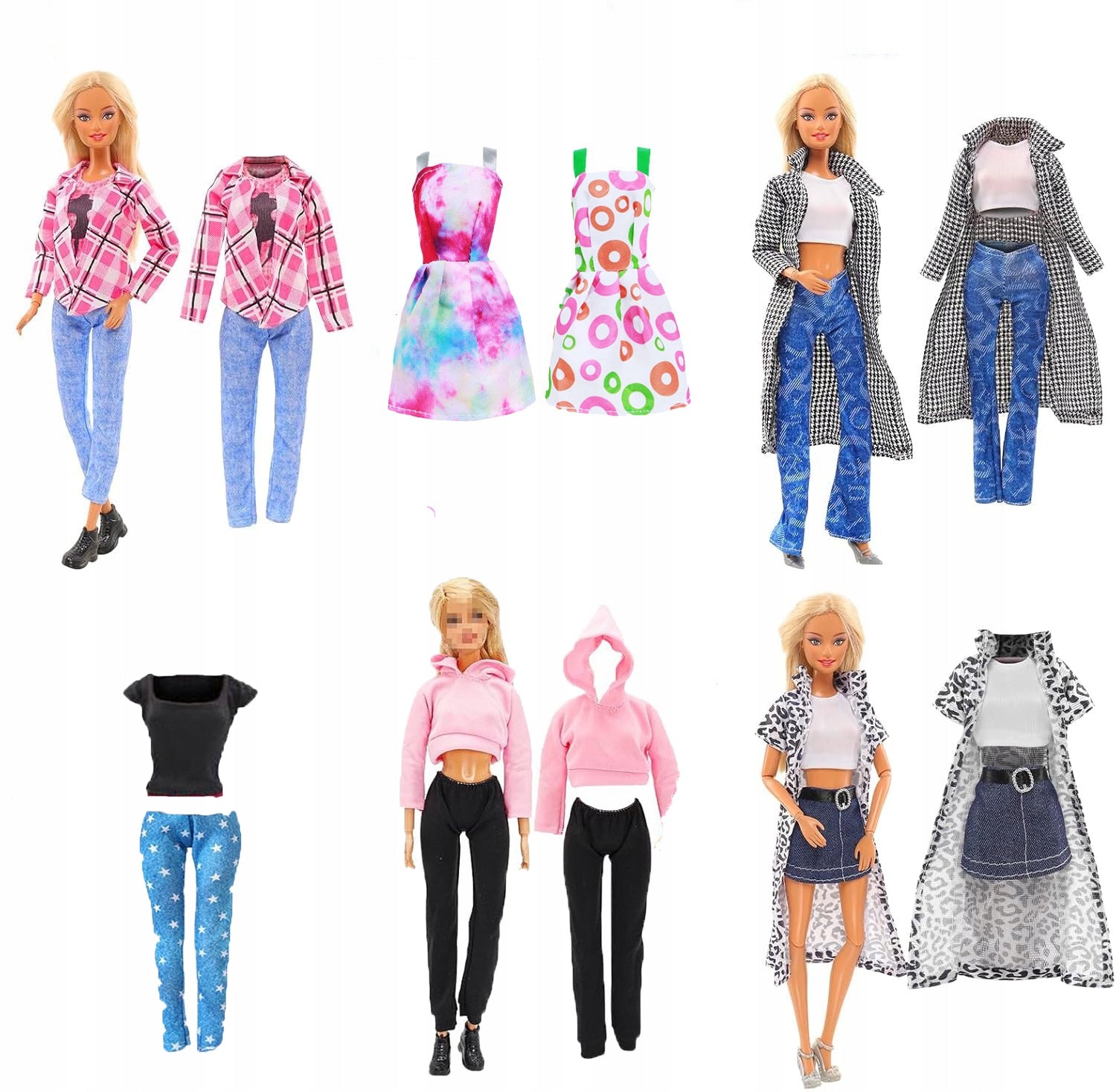 DRESSES CLOTHES TRACKSUITS FOR DOLLS AKCESORIA SHOES SET Packaging status original