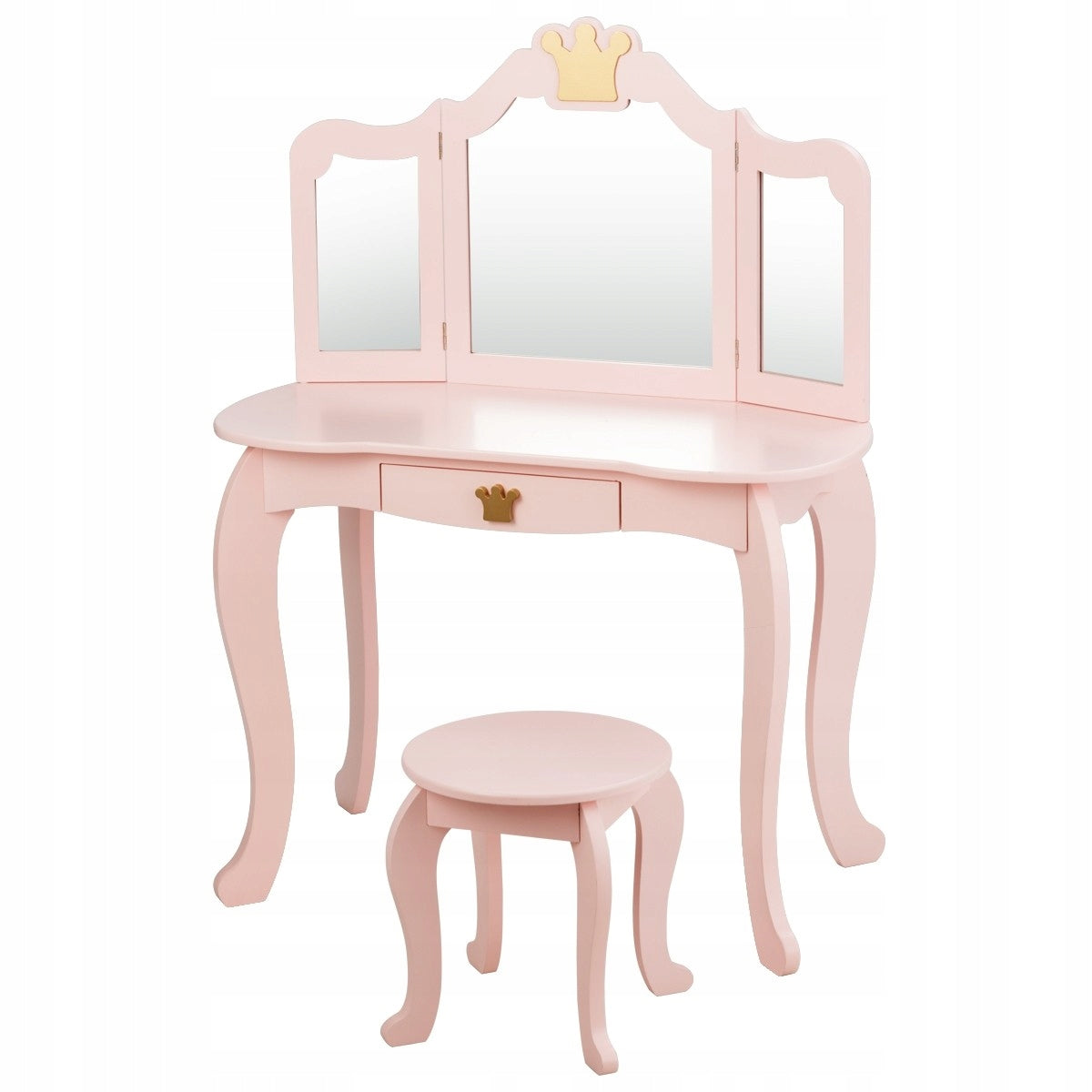 DRESSING TABLE CHILDREN'S DESK WITH MIRROR AND STOOL