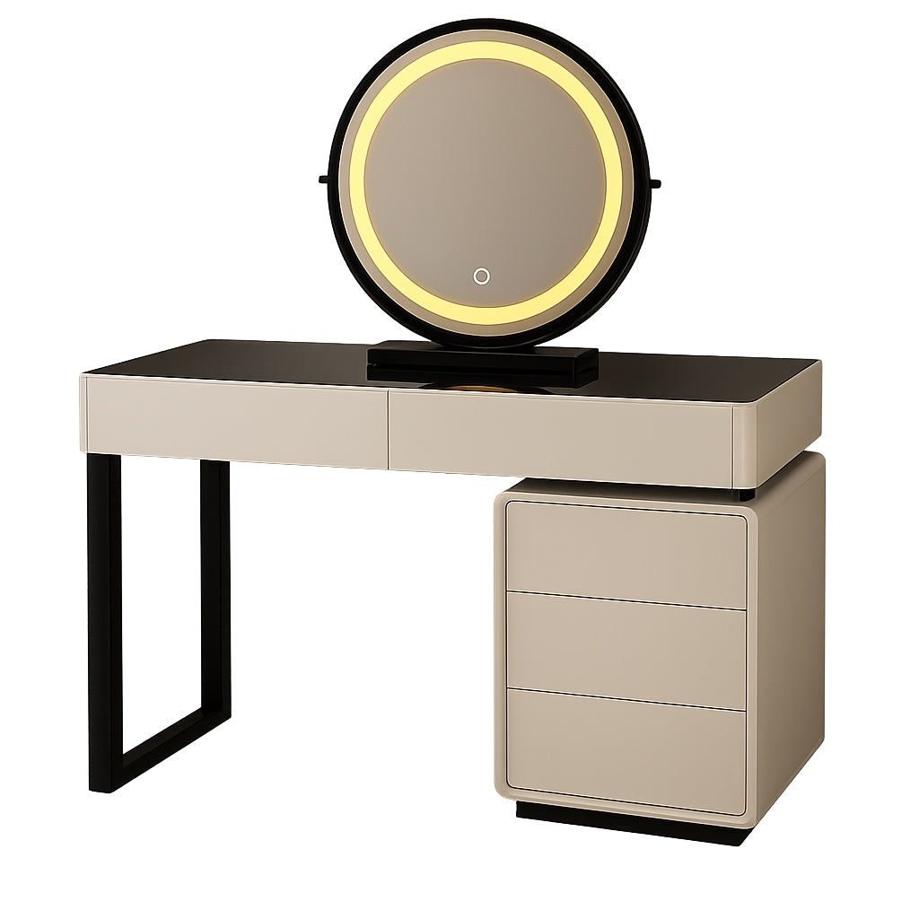 DRESSING TABLE COSMETIC LED Mirror Lighting Pouf White Black Makeup Home Furniture depth 39.5 cm