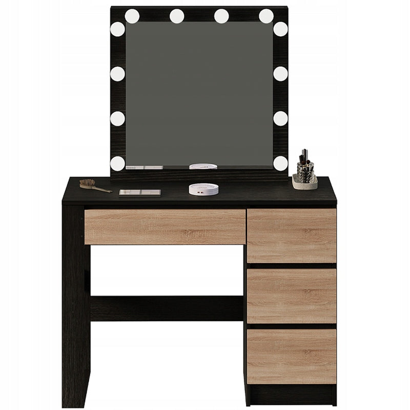 DRESSING TABLE COSMETIC MAKEUP WITH MIRROR LED MODERN BLACK LOFT Furniture color black