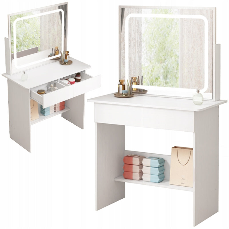 DRESSING TABLE COSMETIC MAKEUP WITH MIRROR LED MODERN GLAMOUR 90CM