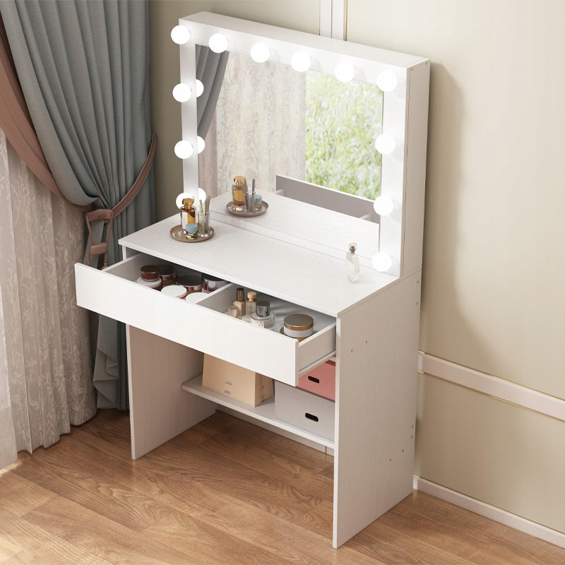 DRESSING TABLE COSMETIC MAKEUP WITH MIRROR LED MODERN LOFT GLAMOUR Furniture width 80 cm