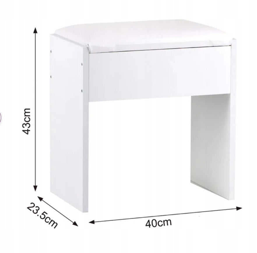 DRESSING TABLE COSMETIC MIRROR MAKE-UP LIGHTING HOLYWOOD+ CHAIR +12xLED 108 Furniture width 94 cm