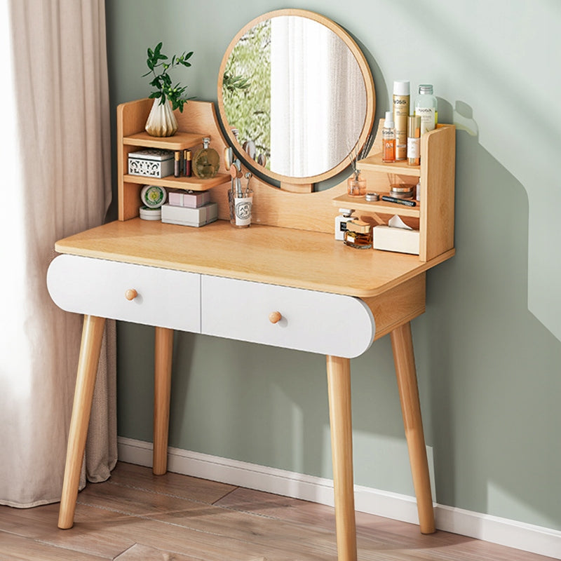 DRESSING TABLE COSMETIC WITH MAKEUP MIRROR LARGE WOODEN SCANDINAVIAN STYLE EAN (GTIN) 5904890426252