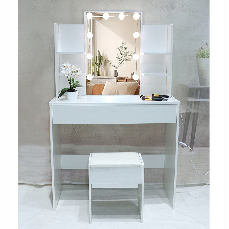 DRESSING TABLE COSMETIC WITH MIRROR CHAIR AND DIMMABLE LED LIGHTING 016 Furniture height 140 cm