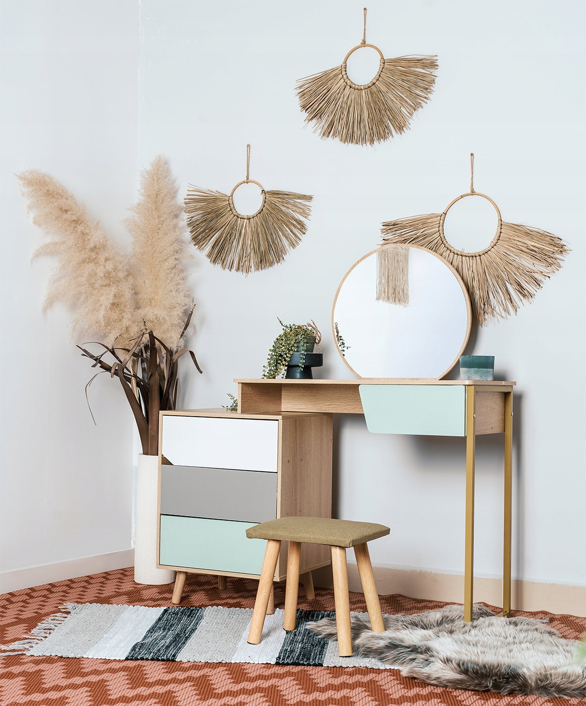 DRESSING TABLE COSMETIC WITH MIRROR DREAM STOOL Brand Corciano