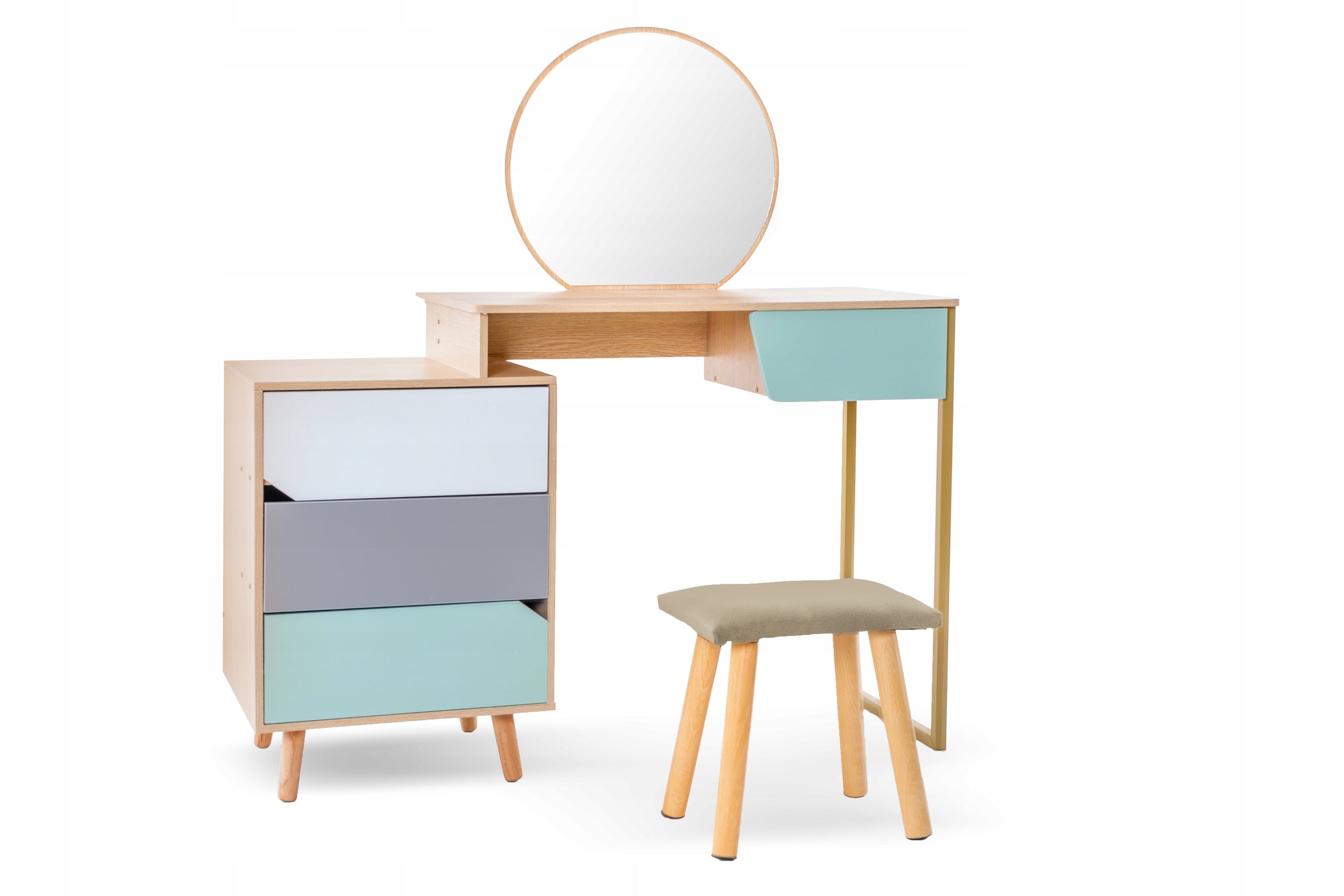 DRESSING TABLE COSMETIC WITH MIRROR DREAM STOOL Furniture color multicolor